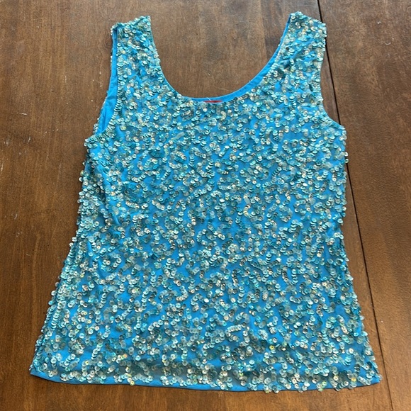 Jane Blue sparky tanktop with stretch - Picture 2 of 8